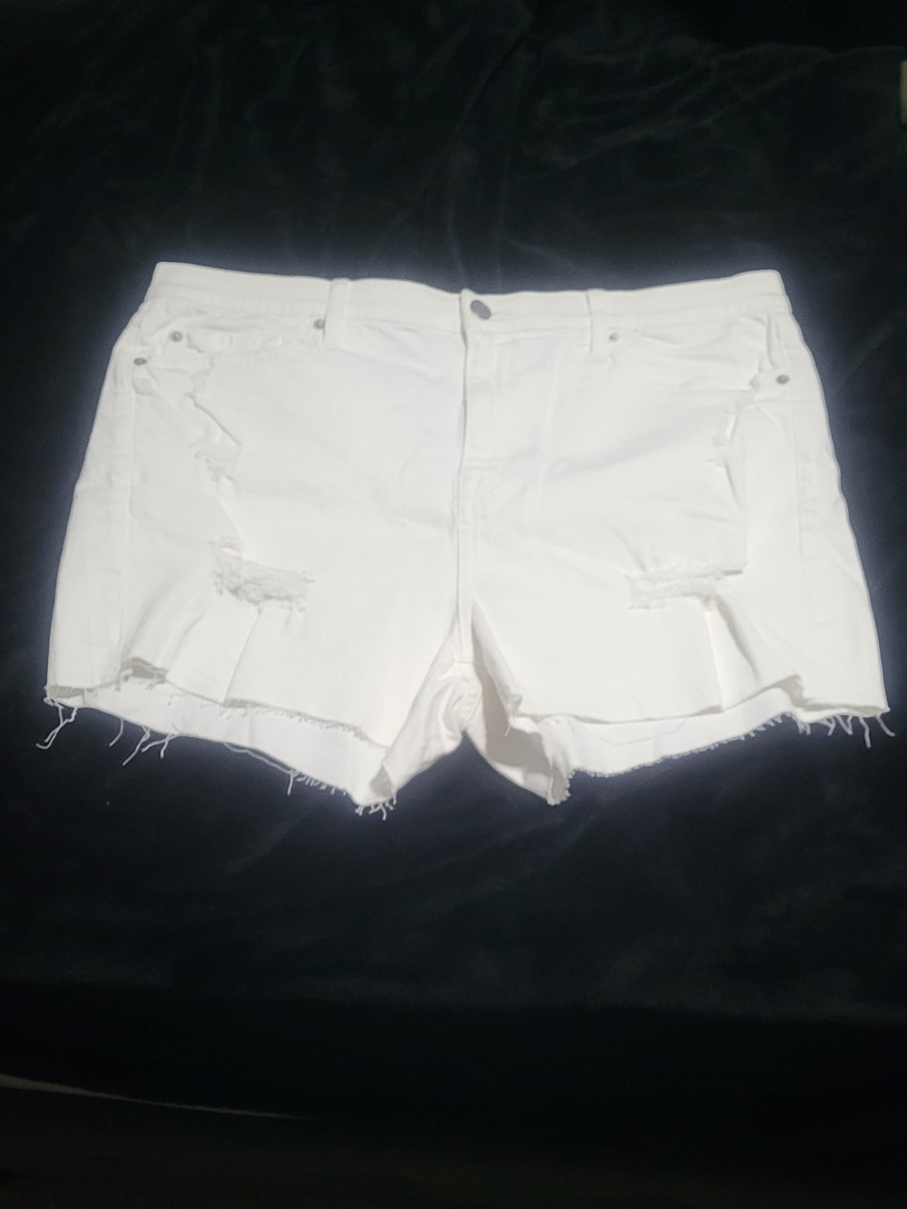 torrid White Distressed Denim Jean Shorts
